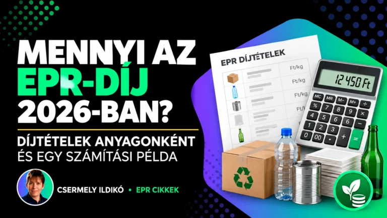 Mennyi az EPR-díj 2026-ban? Díjtételek anyagonként és egy számítási példa